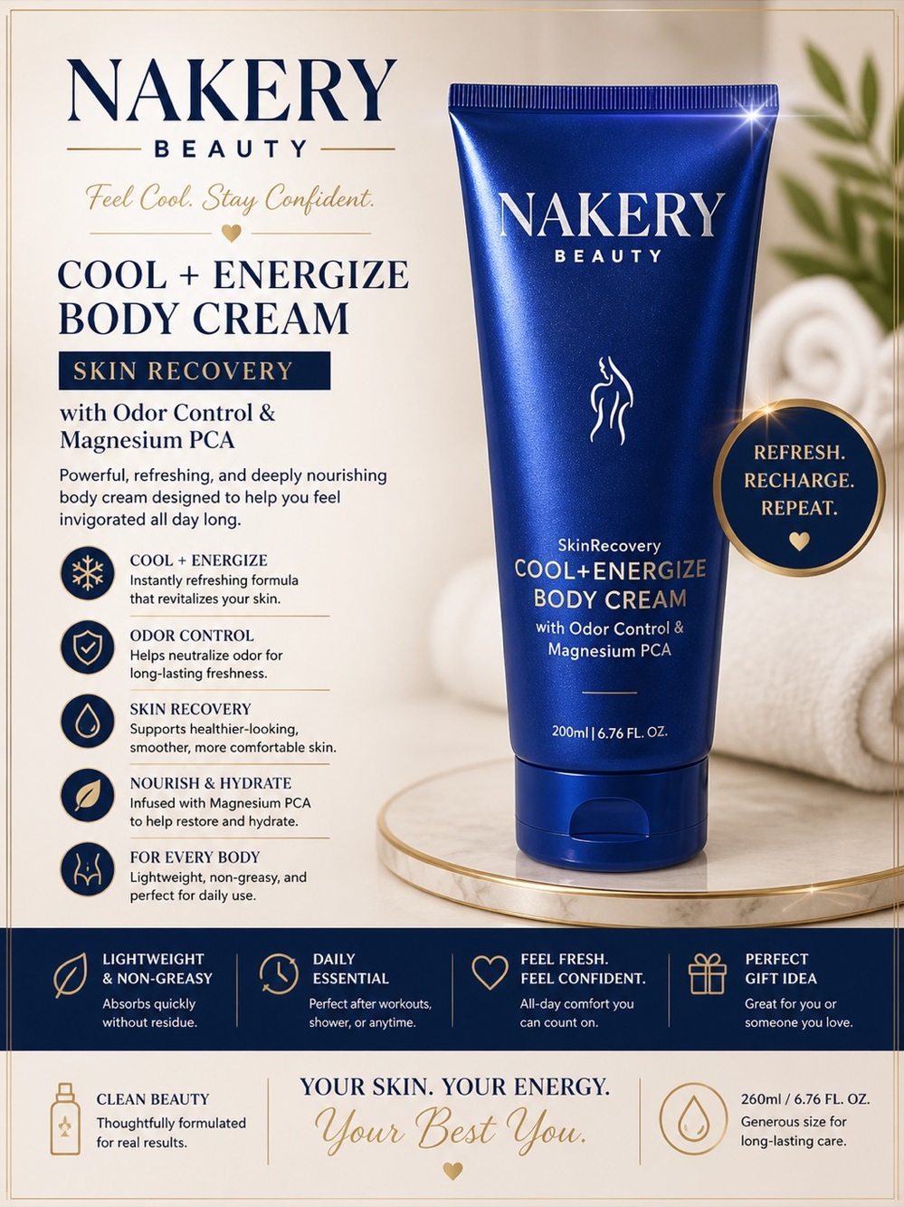 Nakery Beauty Cool + Energize Body Cream